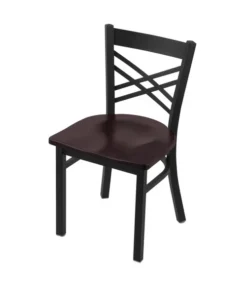 Holland Bar Stool Co. 620 Catalina 18" Chair with Black Wrinkle Finish and Dark Cherry Maple Seat