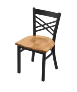 Holland Bar Stool Co. 620 Catalina 18" Chair with Black Wrinkle Finish and Medium Maple Seat