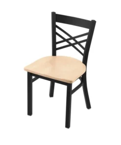 Holland Bar Stool Co. 620 Catalina 18" Chair with Black Wrinkle Finish and Natural Maple Seat