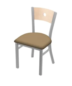 Holland Bar Stool Co. 630 Voltaire 18" Chair with Anodized Nickel Finish, Natural Back, and Canter Sand Seat