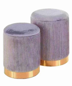 Lumisource Marla Nesting Pleated Ottoman Set