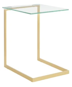 Lumisource Zenn End Table in Gold with Clear Glass