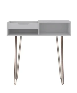 Manhattan Comfort Rectangle Rockefeller 39.37 Entryway Console in White, 39.37 W, 17.63 L, 38.58 H, MDF Top, White