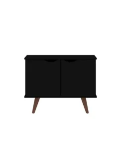 Manhattan Comfort Rectangle Hampton 33.07 Accent Cabinet in Black, 33.07 W, 15.75 L, 25.59 H, MDF and MDP Top, Black