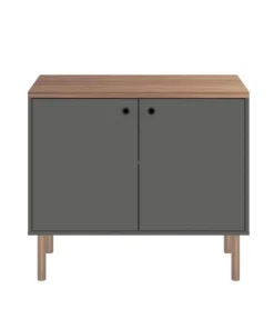 Manhattan Comfort Windsor 35.43 Accent Cabinet, Grey and Nature