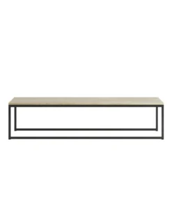 Manhattan Comfort Rectangle Celine Coffee Table in Nude Mosaic Wood, 53.14 W, 23.62 L, 12.44 H, Steel / MDF Top