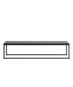 Manhattan Comfort Rectangle Celine Coffee Table in Black Marble, 53.14 W, 23.62 L, 12.44 H, Steel / MDF Top