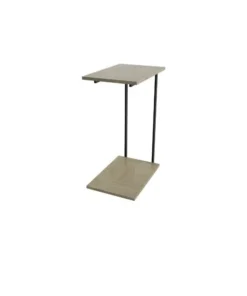 Manhattan Comfort Rectangle Celine End Table in Nude Mosaic Wood, 11.41 W, 17.51 L, 25.94 H, Steel / MDF Top