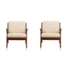 Manhattan Comfort Martelle Chair in Cream and Amber (Set of 2)
