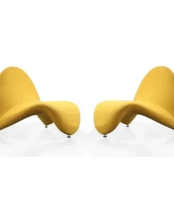 Manhattan Comfort MoMa Accent Chair in Yellow (Set of 2)