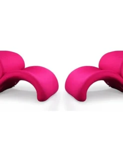 Manhattan Comfort Rosebud Accent Chair in Fuchsia (Set of 2)