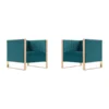 Manhattan Comfort Trillium Accent Chair in Teal and Rose Gold (Set of 2)