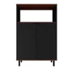 Manhattan Comfort Mosholu Accent Cabinet, Black and Nut Brown