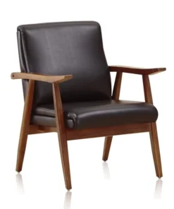 Manhattan Comfort Arch Duke Accent Chair in Black and Amber