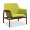 Manhattan Comfort Miller Accent Chair in Green and Walnut