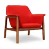 Manhattan Comfort Miller Accent Chair in Burnt Orange and Walnut
