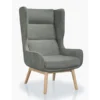 Manhattan Comfort Sampson Accent Chair in Graphite and Natural