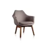 Manhattan Comfort Cronkite Accent Chair in Grey and Walnut