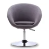 Manhattan Comfort Hopper Swivel Adjustable Height Chair in Grey and Polished Chrome