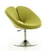 Manhattan Comfort Perch Adjustable Chair in Green and Polished Chrome