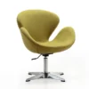 Manhattan Comfort Raspberry Adjustable Swivel Chair in Green and Polished Chrome