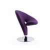 Manhattan Comfort Curl Swivel Accent Chair in Purple and Polished Chrome