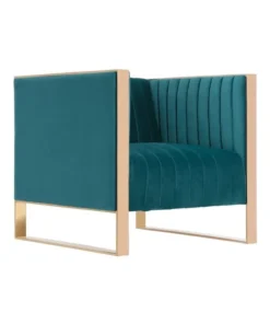 Manhattan Comfort Trillium Accent Chair in Teal and Rose Gold