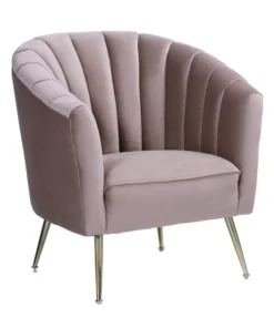 Manhattan Comfort Rosemont Accent Chair in Blush and Gold