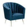 Manhattan Comfort Rosemont Accent Chair in Blue and Gold