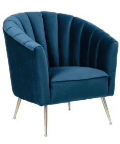 Manhattan Comfort Rosemont Accent Chair in Blue and Gold