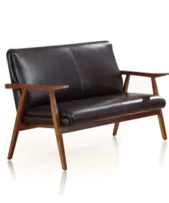 Manhattan Comfort Arch Duke Loveseat in Black and Amber