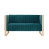 Manhattan Comfort Trillium Loveseat in Aqua Blue and Rose Gold