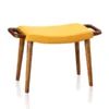 Manhattan Comfort Geta Ottoman in Yellow and Antique Walnut