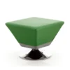 Manhattan Comfort Diamond Swivel Ottoman in Green and Polished Chrome