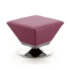 Manhattan Comfort Diamond Swivel Ottoman in Purple and Polished Chrome