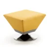 Manhattan Comfort Diamond Swivel Ottoman in Yellow and Polished Chrome