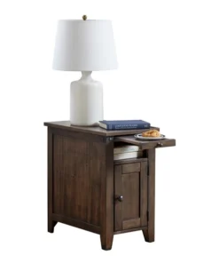 Dakota Table, 24" W, 16" L, 24" H, solid lumber and veneers Top, Hazel