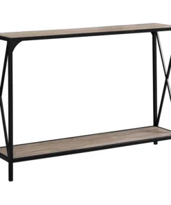 Monarch Specialties Accent Table - 48"L / Dark Taupe / Black Hall Console