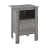 Monarch Specialties Accent Table - Grey Night Stand With Storage