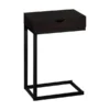 Monarch Specialties Accent Table - Espresso / Black Metal With A Drawer