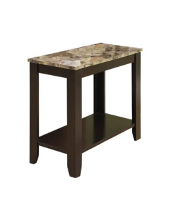 Monarch Specialties Accent Table - Espresso / Marble Top