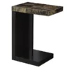 Monarch Specialties Accent Table - Espresso / Marble-Look Top