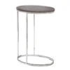 Monarch Specialties Accent Table - Oval / Dark Taupe With Chrome Metal
