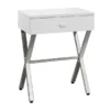 Monarch Specialties Accent Table - 24"H / Glossy White / Chrome Metal