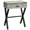 Monarch Specialties Accent Table - 24"H / Grey Reclaimed Wood / Black Metal