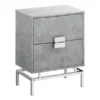 Monarch Specialties Accent Table - 24"H / Grey Cement / Chrome Metal