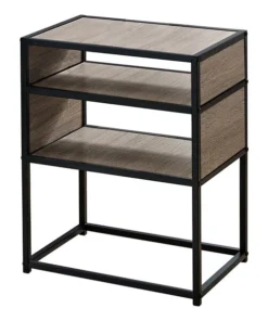 Monarch Specialties Accent Table - 22"H / Dark Taupe / Black Metal