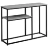 Monarch Specialties Accent Table - 42"L / Grey / Black Metal Hall Console