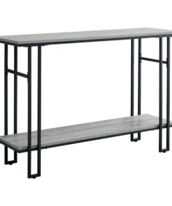 Monarch Specialties Accent Table - 48"L / Grey / Black Metal Hall Console