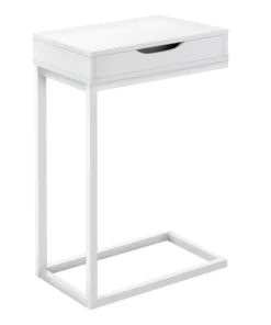 Monarch Specialties Accent Table - White / White Metal With A Drawer
